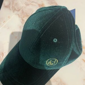 NWOT Karl Lagerfeld Green Velvet Cap